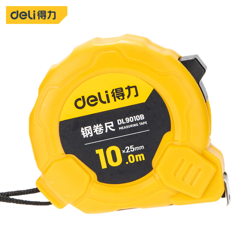得力（deli）10米钢卷尺盒尺伸缩尺米尺公制 DL9010B 10m*25mm 单位：卷