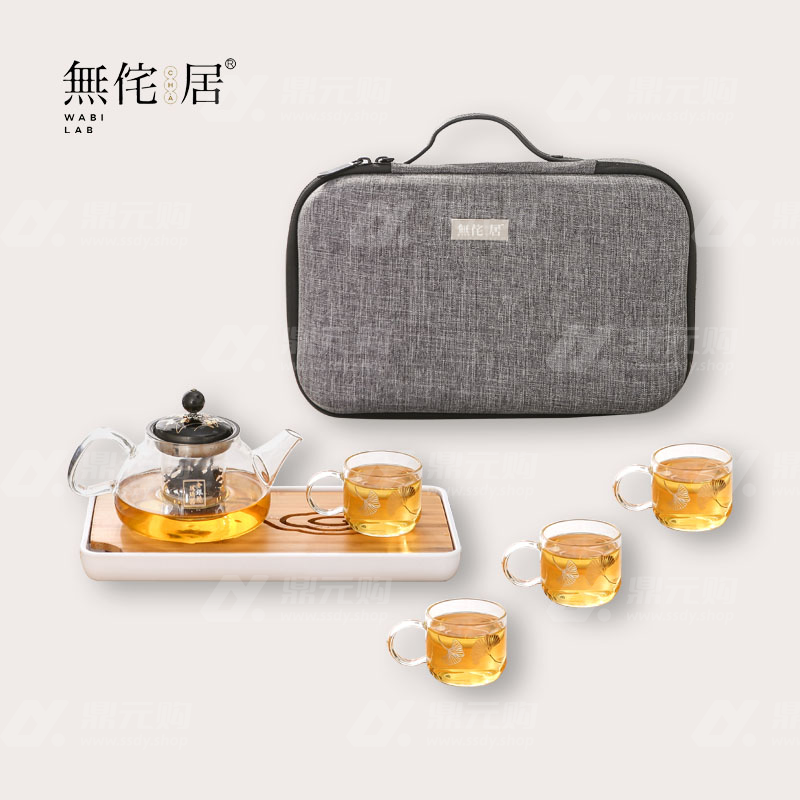 無侘居 金银烧玻璃便携式泡茶套装 HL-471B-A 颜色随机 单位：套